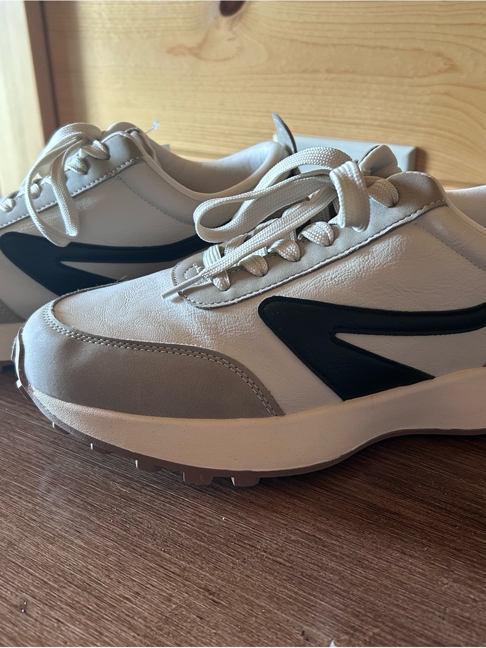 Dolce Vita White Sneakers with Black Accent